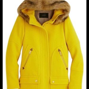 BEAUTIFUL J Crew Chateau parka in yellow.